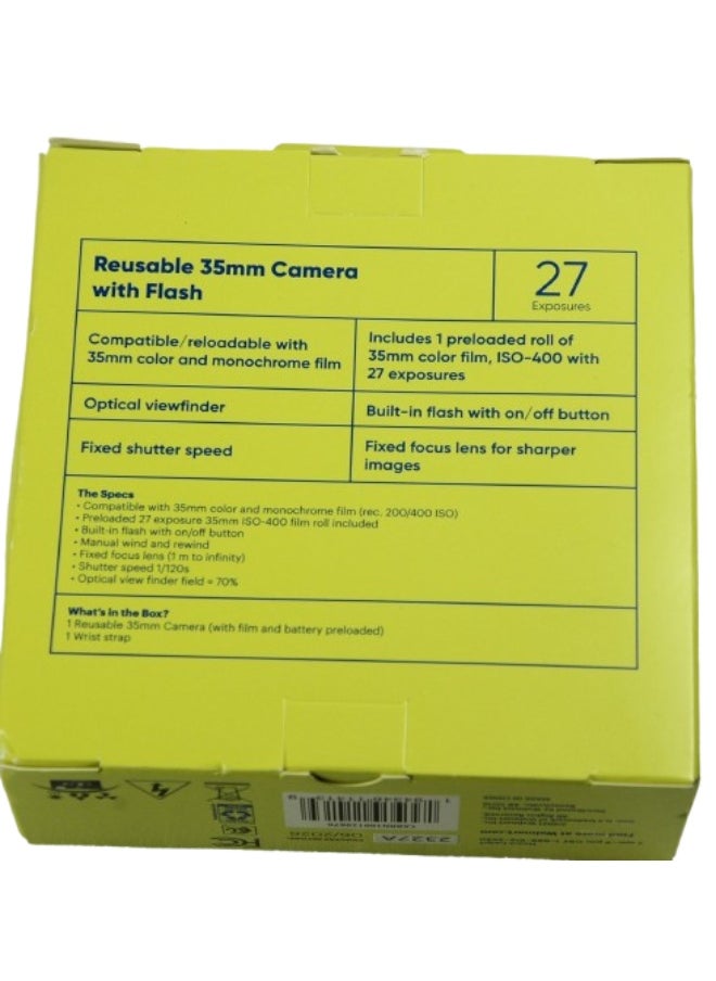 ONN 35MM Reuseable Camera with Flash - Brown Color  - Image 3