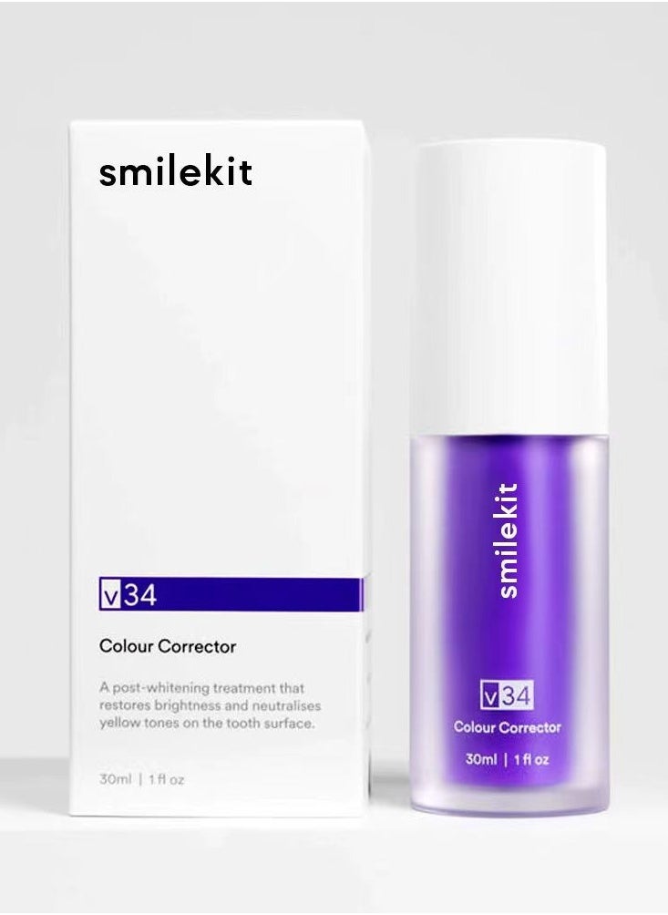 SMILEKIT v34 Purple Teeth Whitening Booster – Stain Remover & Colour Corrector | Whitening Toothpaste Alternative  - Image 4