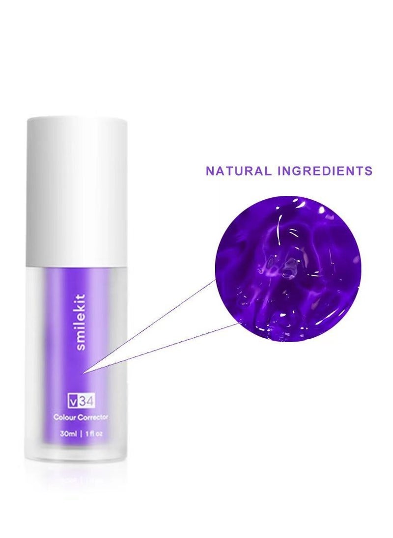 SMILEKIT v34 Purple Teeth Whitening Booster – Stain Remover & Colour Corrector | Whitening Toothpaste Alternative  - Image 2