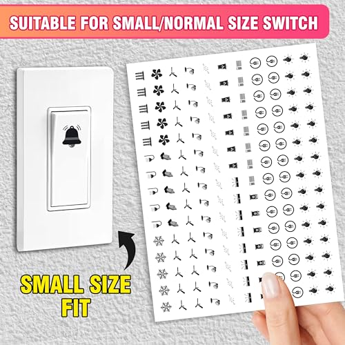 True Flair Trueflair Stickers for Switch Board for Home Wall Switches, Contain All Common Switch Stickers (Transparent Black & White - 2) - Image 2