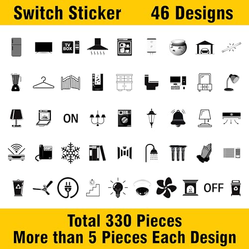True Flair Trueflair Stickers for Switch Board for Home Wall Switches, Contain All Common Switch Stickers (Transparent Black & White - 2) - Image 3