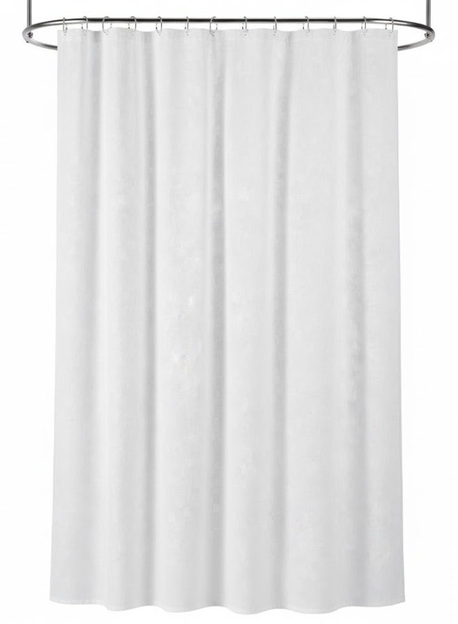 IKEA Shower Curtain, White Waterproof Curtain, Simple and Elegant Design, Easy to Clean, Can be Cut to Your Required Length, Perfect for Keeping Bathroom Dry and Preventing Water Leakage, Durable and Practical Material for Everyday Use - Image 1