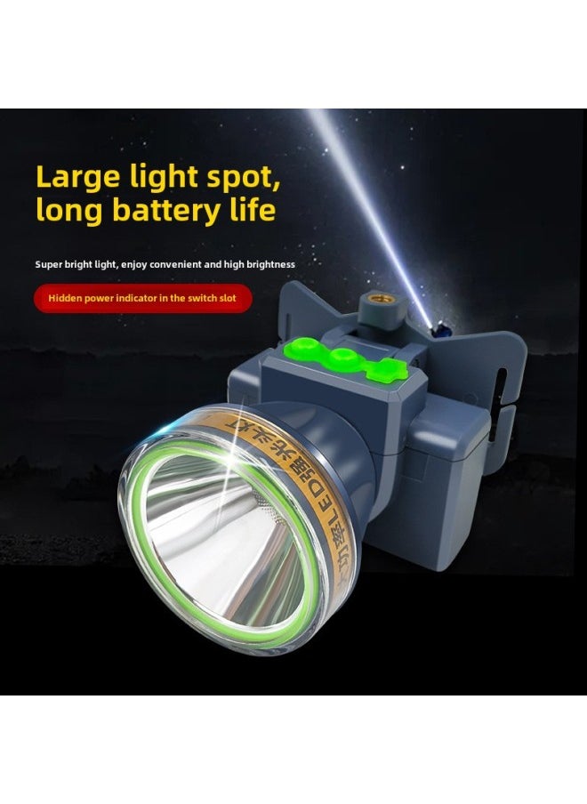 Generic Yao Fire Waterproof Led Headlight Ultrasonic Melting Pressure Strong Light Long Endurance Flashlight Home Emergency Light Factory-Colour:Special Offer Yh-7813 Yellow Light/300w/laser Cannon/fishing Design/knob Dimming/sealed Waterproof  - Image 2
