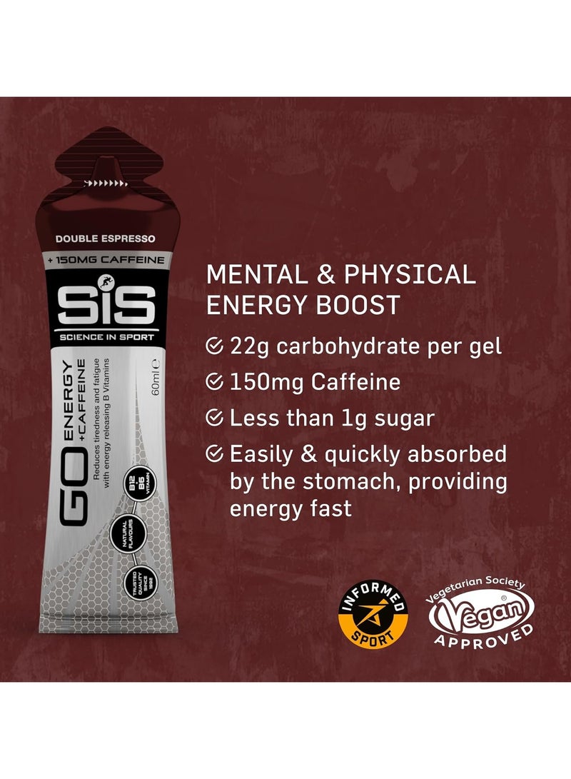 SIS GO Isotonic Energy Gels | 150mg Caffeine | 22g Carbohydrates | Low Sugar | Easily Digestible | Gluten Free | No Water Needed | Running Gels | Double Espresso Flavour | 6 Pack - Image 4