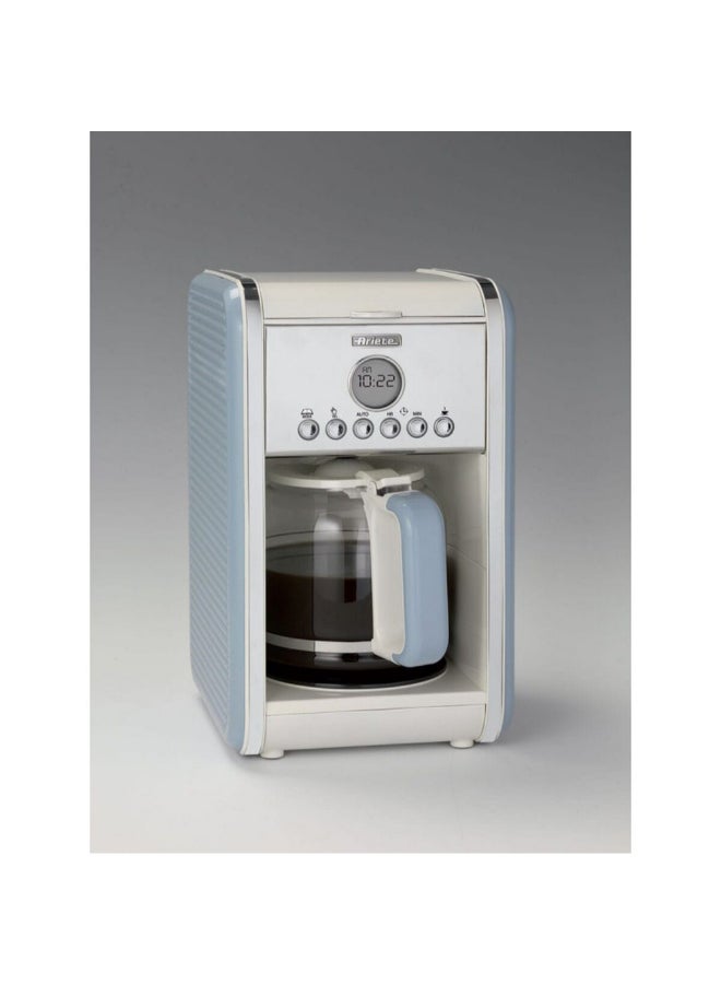 أريتي 2000W Vintage American Drip Coffee Machine Silver and Blue 2.1 Liter 00M134205ARAS 2.1 L 2000 W 00M134205ARAS Silver and Blue - Image 2