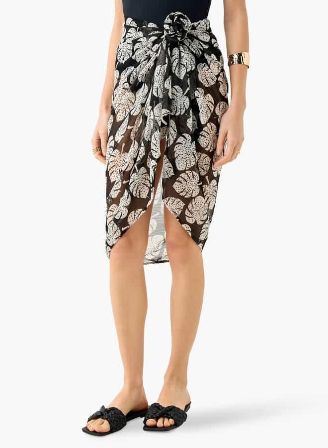 Splash FAV Leaf Print Sarong - Image 1