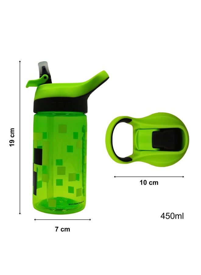 MINECRAFT Atlantic Creeper Drinks Bottle | Eco Freindly BPA-free Plastic School Water Bottle with Removable straw, spills Proof | for Minecraft fan | Officially licensed Merchandise 450ML - Image 3