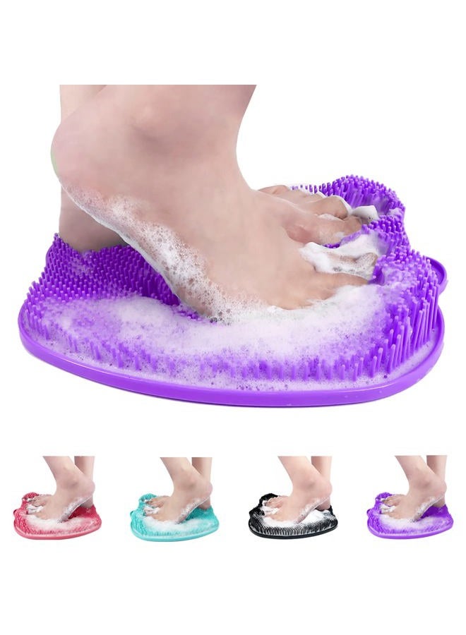 AXLOFO ® Shower Foot Scrubber Mat, XL Larger Size Foot Massager Mat with Non-Slip Suction Cups - Cleans, Exfoliationl, Massages Your Feet Without Bending, Foot Circulation & Relieve Tired Feet (purple) - Image 1