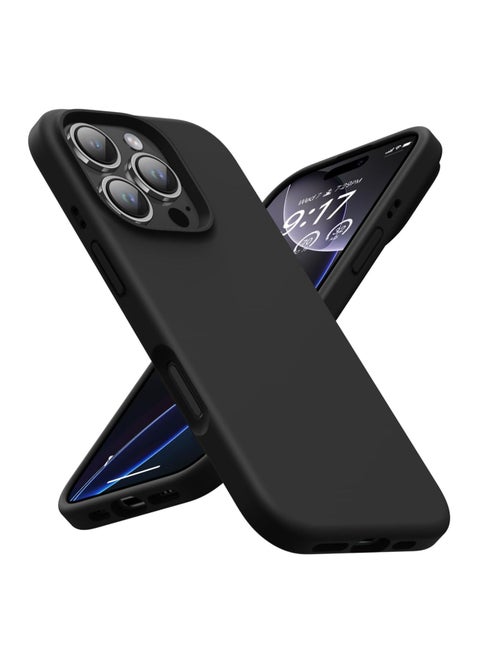 Compatible with iPhone 16 Pro Max Case, [Silky and Soft Touch Series] Premium Soft Liquid Silicone Rubber Full-Body Protective Bumper Case for iPhone 16 Pro Max (Black)