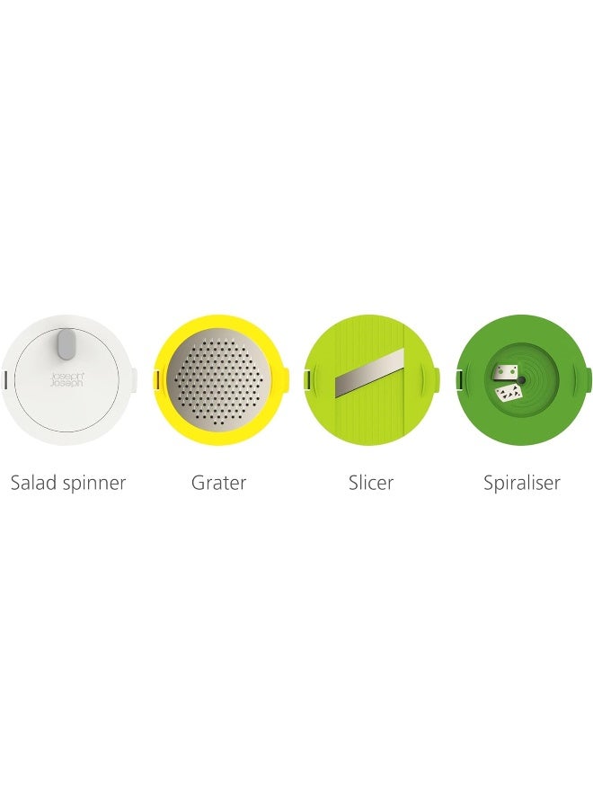 Joseph Joseph Multi Prep 4 Pieces Preparation Set With Salad Spinner Spiralizer Slicer And Grater - Image 2