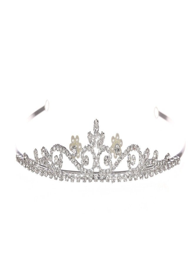 SAMKY Wedding Bridal Headpiece Tiara Crown with Pearl Crystals Bride's Hair Accessories - Image 1