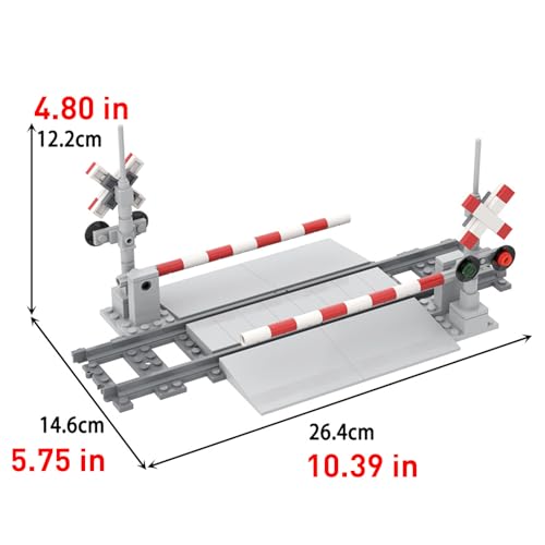 TNDCKP Train Tracks Building Block Set 04 City Train Track Railroad Tracks Traffic Light Railroad Crossing Building Bricks Compatible with Lego 853792 Accessory Kid Gifts for Ages 6 - Image 5
