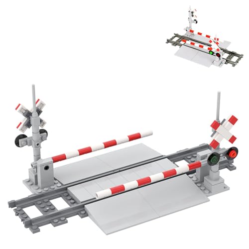 TNDCKP Train Tracks Building Block Set 04 City Train Track Railroad Tracks Traffic Light Railroad Crossing Building Bricks Compatible with Lego 853792 Accessory Kid Gifts for Ages 6 - Image 1