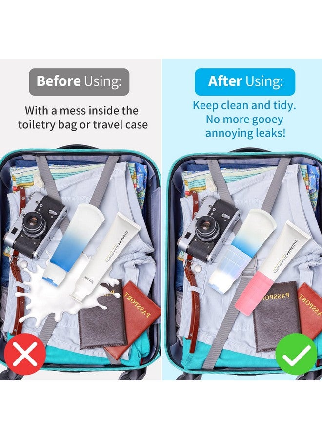 ستارت مايكرز عبوة من 10 أكمام مرنة لمنع التسرب أثناء السفر مع 6 مشابك - أغطية زجاجات من السيليكون لحاوية أدوات النظافة أثناء السفر وإكسسوارات السفر القابلة لإعادة الاستخدام مع حقيبة - Image 2