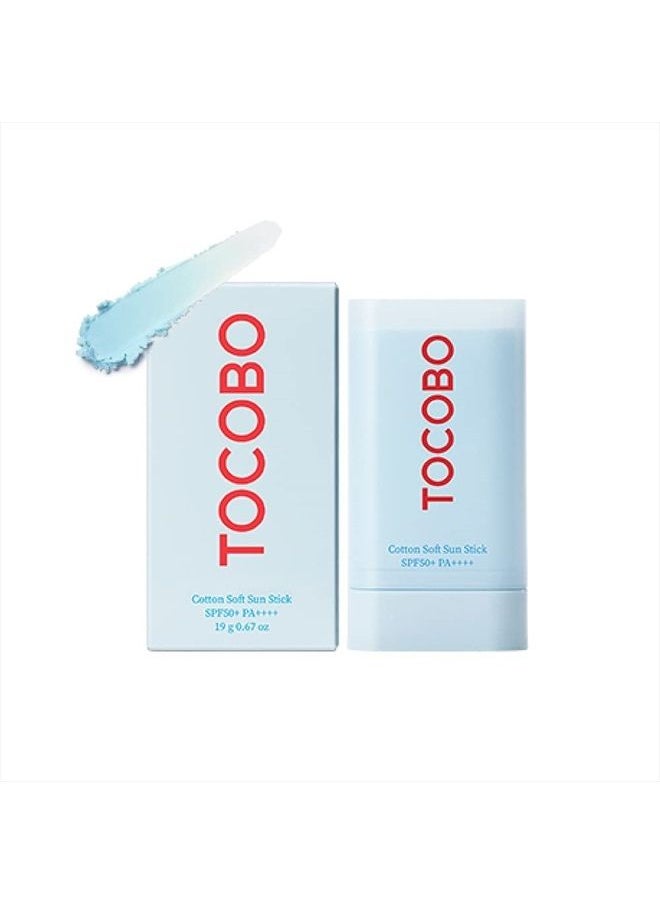 Tocobo [TOCOBO] COTTON SOFT SUN STICK SPF50+ PA++++ 0.67 oz / 19g | Natural Ingredients, Anti-Sebum, Soft Matt Feeling | EWG Green + PEG Free, Korean Vegan Sun Stick for Face  - Image 1