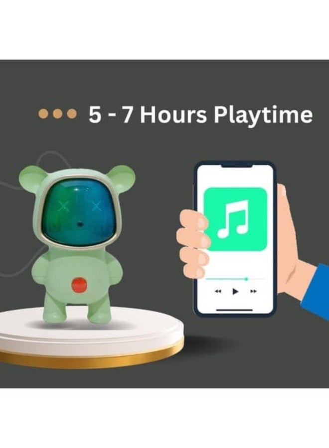 BDT AN152 Mini Wireless Bluetooth Speaker| 5-7Hrs Playtime| Vivid RGB Lights| RGB Sound Effect| Multi-Play Modes BTV5.3/TF Card/Pen Drive & Type-C Charging Port (Green) - Image 3