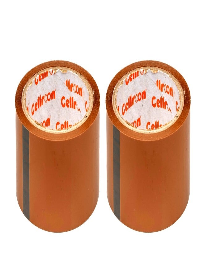 Cellroon BOPP Self-Adhesive Brown Packing Cello Tape - 2 Inch Width, 65 Meter Length - Multipurpose Industrial Packaging Tape -Rolls for Secure and Efficient Sealing (Pack of 2) - Image 1