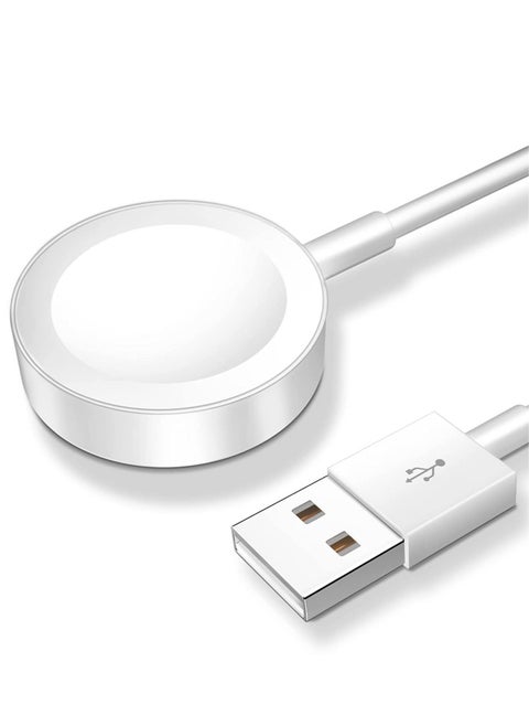 𝟐𝟎𝟐𝟐 𝐔𝐩𝐠𝐫𝐚𝐝𝐞𝐝 for Apple Watch Charger Magnetic Fast Charging Cable [Portable] Magnetic Wireless Charging Compatible with Apple Watch Series Ultra/8/7/6/SE/SE2/5/4/3/2/1-[3.3ft/1M] White