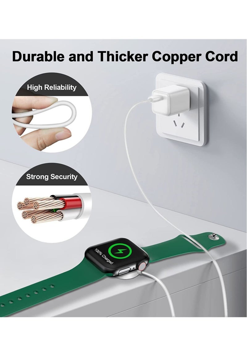 ELTRAZONE - 𝟐𝟎𝟐𝟐 𝐔𝐩𝐠𝐫𝐚𝐝𝐞𝐝 for Apple Watch Charger Magnetic Fast Charging Cable [Portable] Magnetic Wireless Charging Compatible with Apple Watch Series Ultra/8/7/6/SE/SE2/5/4/3/2/1-[3.3ft/1M] White - Image 1