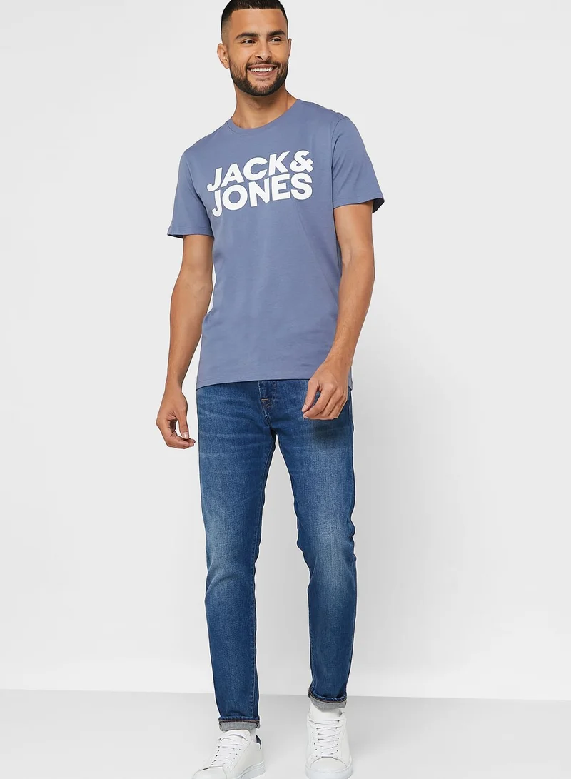 JACK & JONES Logo Crew Neck T-Shirt