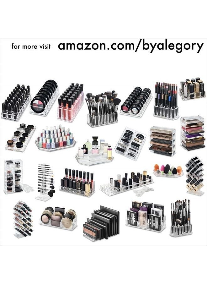BY ALEGORY - byAlegory Acrylic Lipstick Makeup Organizer | 28 Space Cosmetic Storage Designed To Stand, Lay Flat or Stack (CLEAR) - Image 1