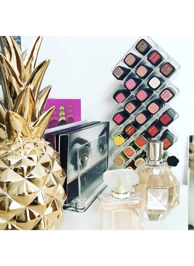 BY ALEGORY - byAlegory Acrylic Lipstick Makeup Organizer | 28 Space Cosmetic Storage Designed To Stand, Lay Flat or Stack (CLEAR) - Image 1