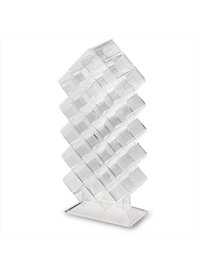 BY ALEGORY - byAlegory Acrylic Lipstick Makeup Organizer | 28 Space Cosmetic Storage Designed To Stand, Lay Flat or Stack (CLEAR) - Image 1