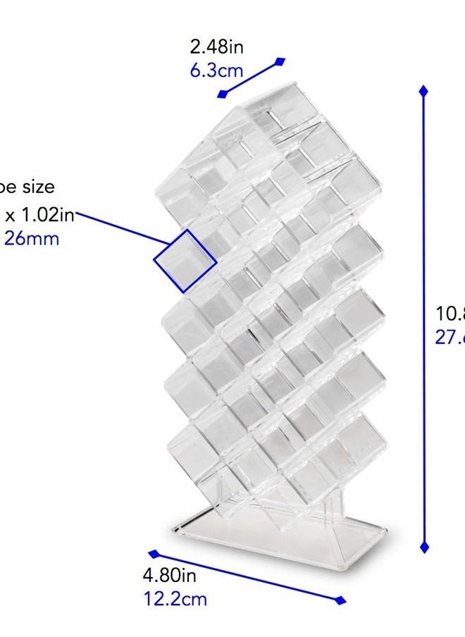 BY ALEGORY - byAlegory Acrylic Lipstick Makeup Organizer | 28 Space Cosmetic Storage Designed To Stand, Lay Flat or Stack (CLEAR) - Image 1
