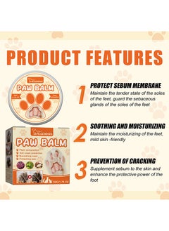 YEGBONG Paw Balm - Dog Pet Paw Wax Moisturizer Paw Pad Lotion Protects And Heals Dry Cracked Damaged Paws Foot Pads For Cats Dogs, Repairs And Moisturizes Dry, Cracked And Damaged Paws 50g  - Image 5