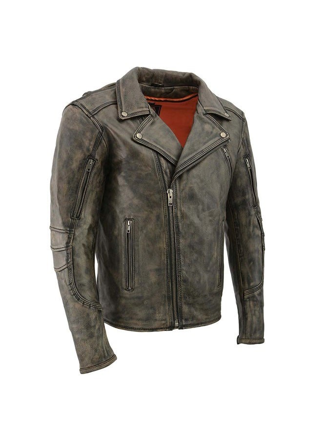 Milwaukee Leather MLM1515 Men's Classic Beltless Distressed Brown Leather Triple Stitched Motorcycle Biker Jacket - XX-Large - Image 1