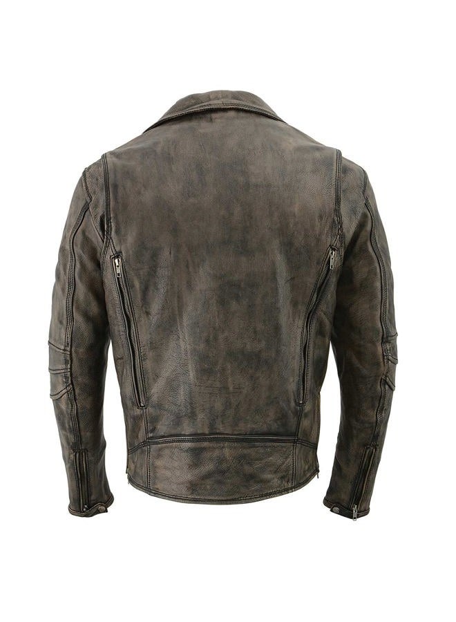 Milwaukee Leather MLM1515 Men's Classic Beltless Distressed Brown Leather Triple Stitched Motorcycle Biker Jacket - XX-Large - Image 3