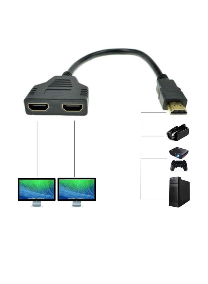 HDMI Cable Splitter 1 Input 2 Port, HDMI Male to HDMI Female Dual 1 to 2 Splitter, Support 2 TVs at the Same Time, 1 Signal Input 2 Output - Image 4