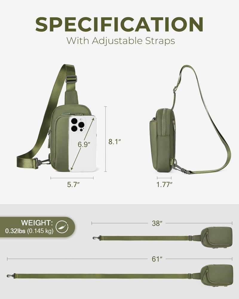 CHOLISS Sling Bag for Women and Men, Small Crossbody Bags for Women and Men Trendy, Fanny Packs Chest Bag with Extended Strap - Image 5