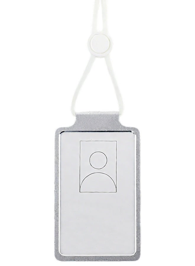 ID Card Holder Aluminum Alloy Badge Holder with Lanyard for Work ID, School ID, Metro Card, Access Card, Grey - Image 1