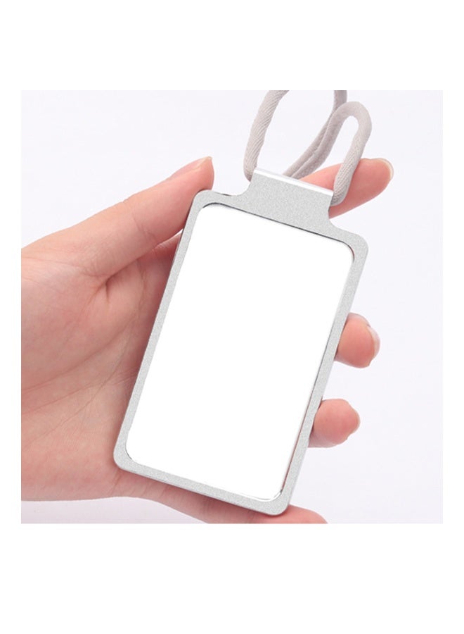 ID Card Holder Aluminum Alloy Badge Holder with Lanyard for Work ID, School ID, Metro Card, Access Card, Grey - Image 2