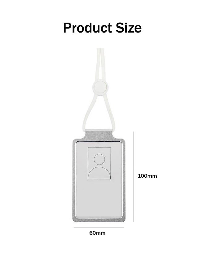 ID Card Holder Aluminum Alloy Badge Holder with Lanyard for Work ID, School ID, Metro Card, Access Card, Grey - Image 5