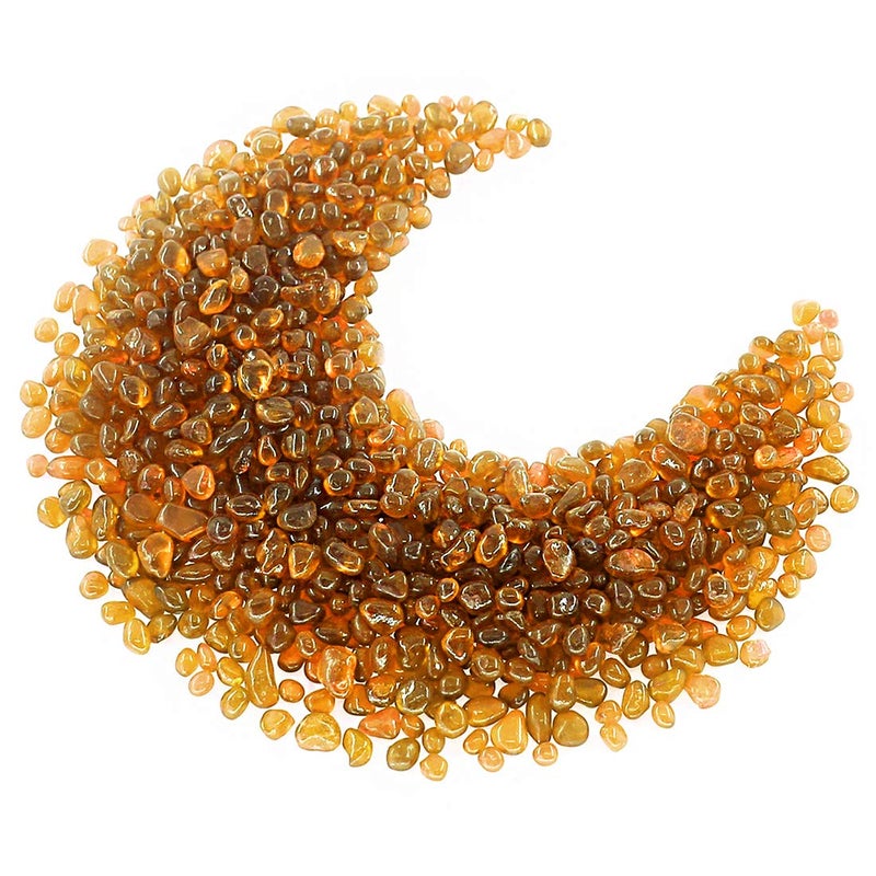Hilitchi Glass Stones Non-Toxic Beautiful Smooth Vibrant Colors Vase Filler, Table Scatter, Aquarium Fillers, Gems Displaying, Gem Glass Confetti [Amber Stone Aprox. 1lb(455g)/Bag] - Image 1