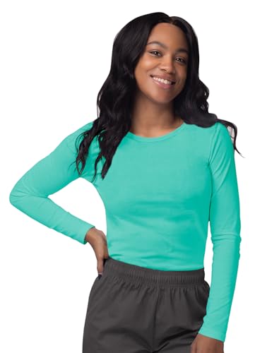 Sivvan Scrubs for Women - Long Sleeve Comfort Underscrub Tee - S8500 - Sea Glass - S - Image 1
