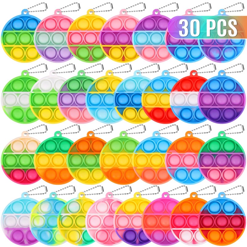 PICcircuit Kids Party Favors Fidget Toys Bulk 30 Pack Mini Pop Fidget Keychain Its Birthday Party Favors for Kids 48812 Year Small Kid Classroom Prizes Fidgets It Bubbles Poppers Students Goodie Bag Stuffers - Image 2