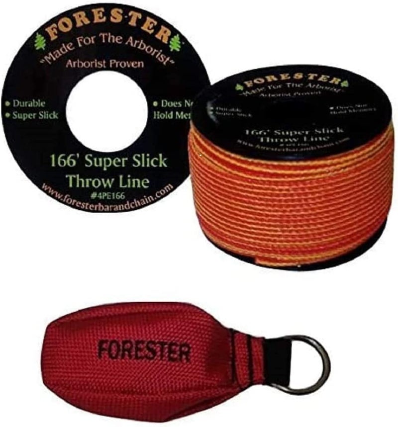 FORESTER مجموعة خط رمي فورستر أربوريست - حبل بوليستر 100% فائق النعومة مع حقيبة رمي مرجحة | معدات شجرة الغابات لرمي الأطراف المنخفضة والعالية | حبل سميك 3/16 بوصة (حبل 166 بوصة مع حقيبة رمي 11 أونصة) - Image 1