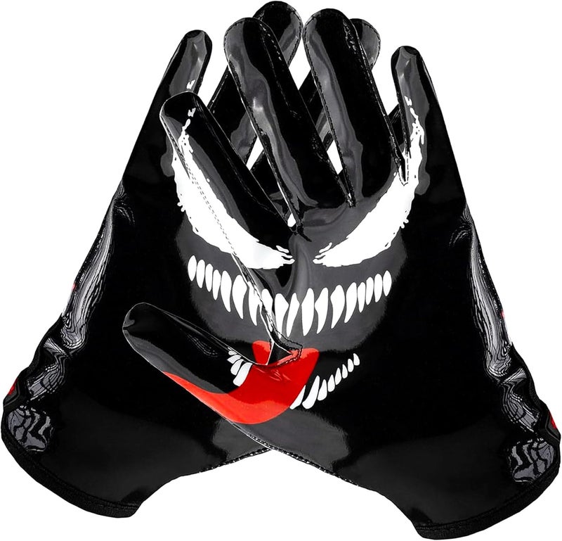 TAQCHA Villain Football Receiver Gloves – Elite Stick Grip Football Gloves for Adults & Youth – Ultra Sticky, Breathable, Durable Gloves for Wide Receivers, Pro Performance Game Gloves - Image 1
