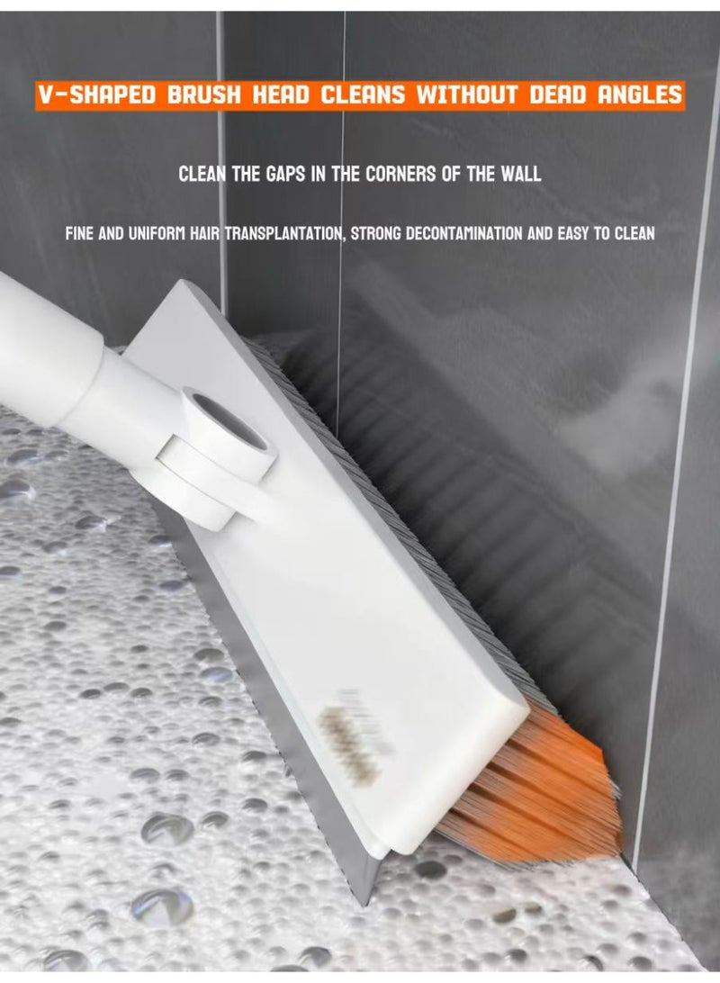 TNGames "Buy One Get One Free" Long-Handle Stiff-Bristle Floor Brush + Mop Clip Set – 180° Rotating Deep-Cleaning Brush – For Tiles/Wood Floors/Bathroom Grout – Powerful Stain Removal Without Surface Damage - Image 2