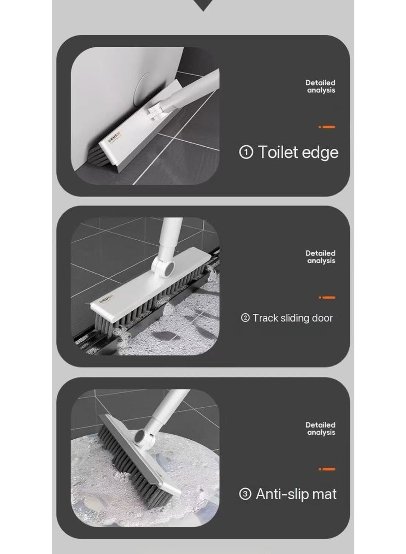 TNGames "Buy One Get One Free" Long-Handle Stiff-Bristle Floor Brush + Mop Clip Set – 180° Rotating Deep-Cleaning Brush – For Tiles/Wood Floors/Bathroom Grout – Powerful Stain Removal Without Surface Damage - Image 5