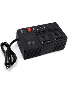 BYGD 200W Car Power Inverter DC 12V To 220V AC Converter LED Display Sockets Modified Sine Wave Power Inverter With 4 USB Ports For Laptop Car Plug Adapter Car Power Inverter Car Charger Fast Charger  - Image 1