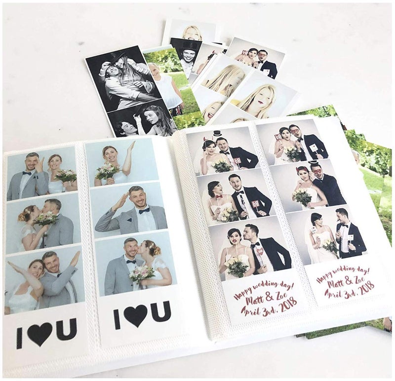 SMILE&WAVE Photo Booth Photo Album - For Wedding or Party- Holds 120 Photobooth 2x6 Photo Strips - Slide In - With Text (CAPTURE THE LOVE, 2X6) - Image 2