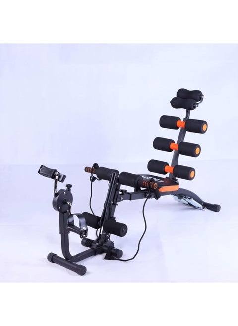 A complete exercise machine for the abdomen, back, and arms with 360-degree multi-functional ab pedals for abdominal exercises + bicycle and flexible seat with protective pads – resistance bands suitable for weight loss and muscle building at home