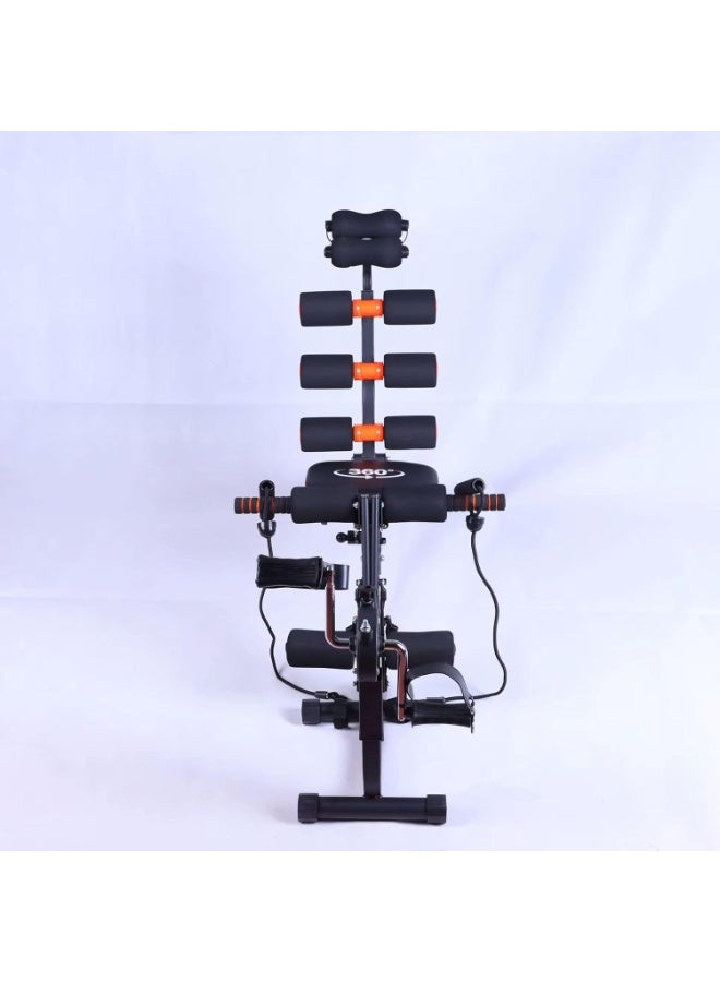 سبورت كيو جهاز تمرين متكامل للبطن والظهر والذراعين مع دواسات أب ستب 360 متعدد الوظائف لتمارين البطن + الدراجة و مقعد مرن بوسادات حماية – مقاومات شد و مناسب للتخسيس وبناء العضلات للمنزل - Image 3