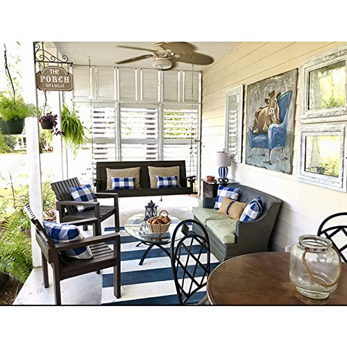 VAKADO Outdoor Blue Throw Pillow Covers 18x18 Set of 2 Buffalo Plaids Check Summer Front Porch Decorative Gingham Cushion Cases Home Decor Farmhouse for Patio Furniture Couch Bed Sofa,Navy Blue White - Image 5