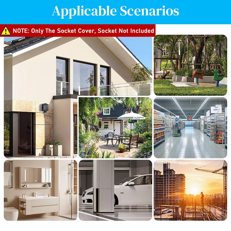 Serplex غطاء مقبس أسود مقاوم للماء IP66 من نوع 86 لمقبس فردي، صندوق كهربائي خارجي من ABS والنحاس، سهل التركيب مع قفل، متعدد الاستخدامات للحديقة، الفناء، المرآب، (المقبس غير مدرج) - Image 5