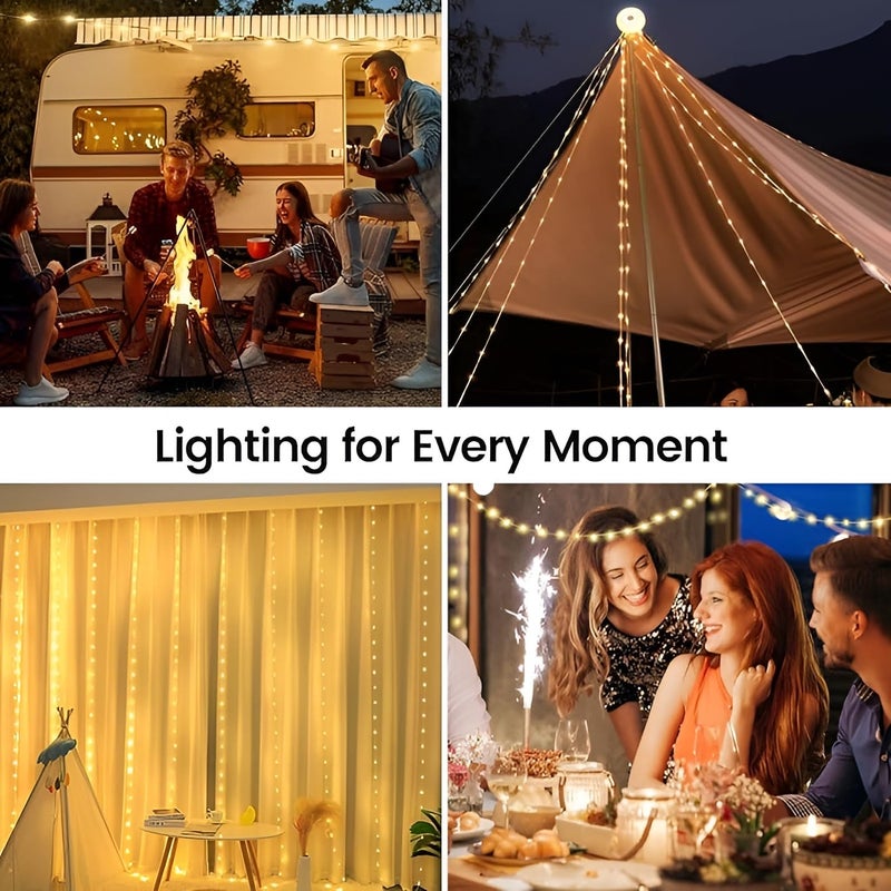 HaRvic HaRvic Camping Lantern with String 8 Lighting Modes 328ft Outdoor String Lights 2 in 1 USB Rechargeable Camping String Light Waterproof Portable LED Tent Light for Yard Garden Outdoor Hiking  - Image 3
